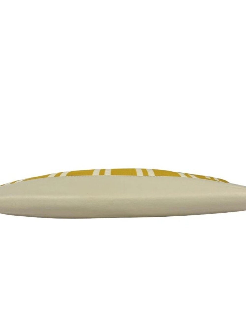 BALENCIAGA Navy Clip M 420407 Yellow White Cream Canvas Leather Clutch Bag - Picture 3 of 14